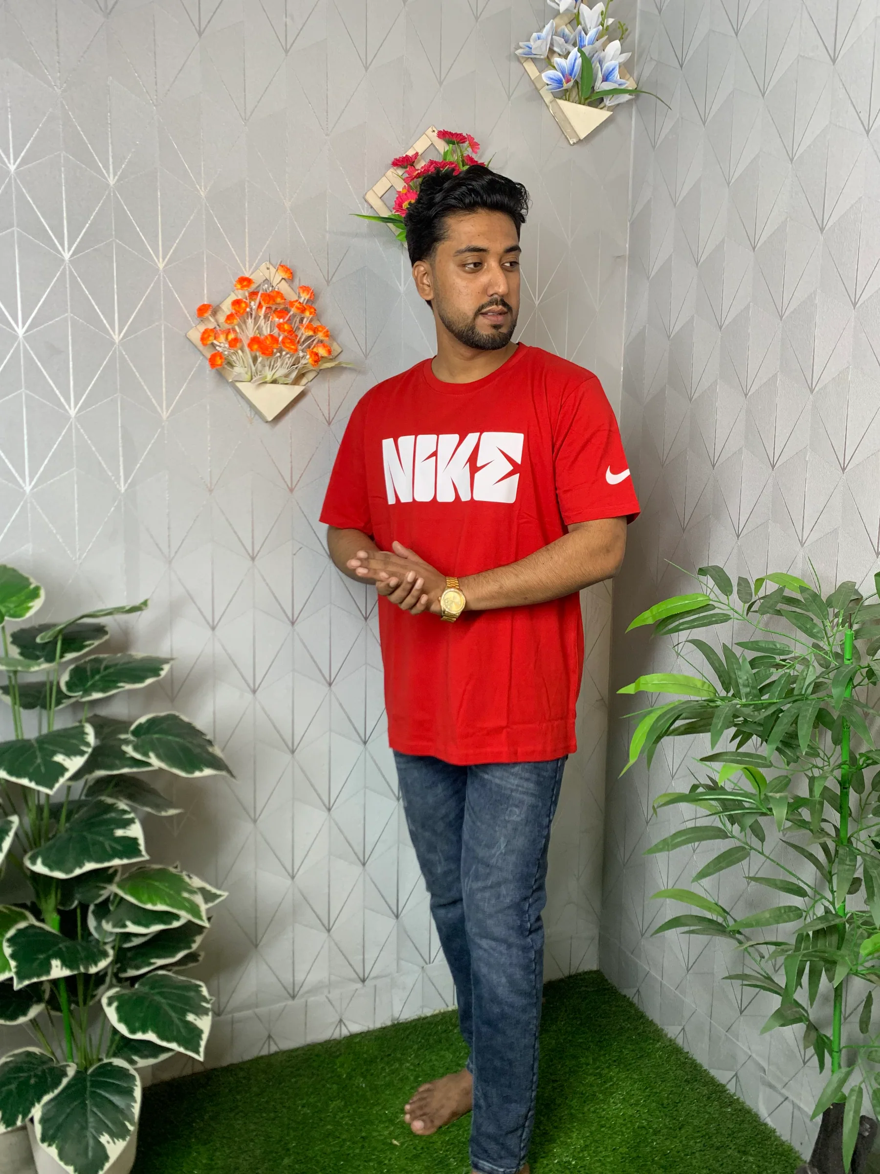 Premium Combed Cotton Red T-Shirt-2