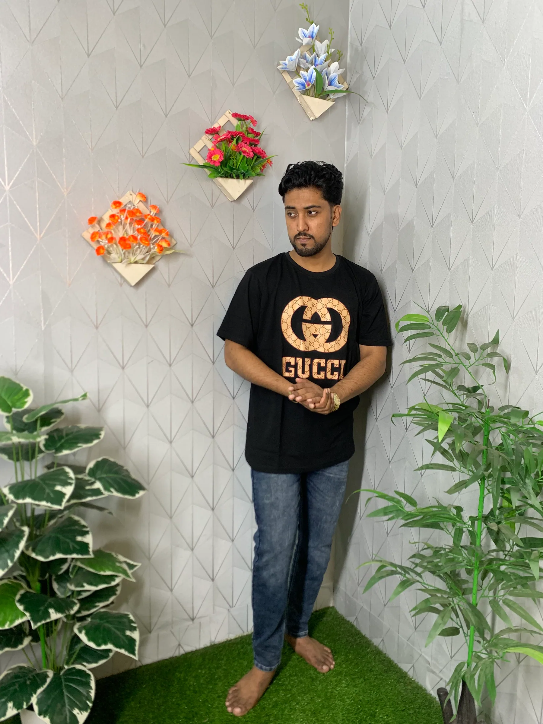 Premium Combed Cotton Black T-Shirt-2