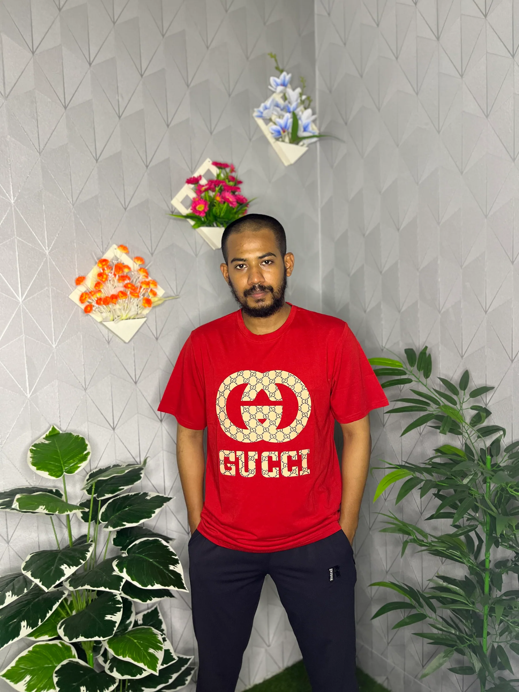 Premium Combed Cotton Red T-Shirt-2